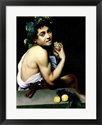 Framed Sick Bacchus, 1591 Print