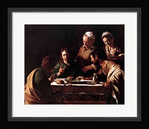 Framed Supper at Emmaus, 1606 Print