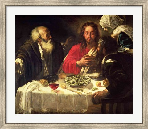 Framed Supper at Emmaus, c.1614-21 Print