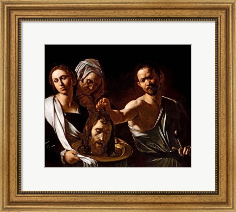Framed Salome Receives the Head of Saint John the Baptist, 1607-10 Print