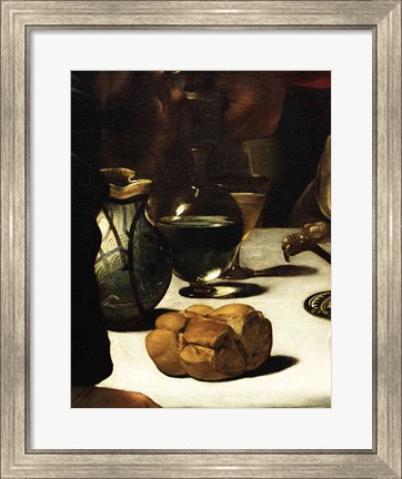 Framed Supper at Emmaus, Detail 1601 (bread) Print