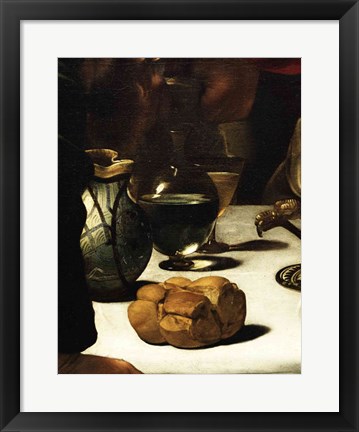 Framed Supper at Emmaus, Detail 1601 (bread) Print