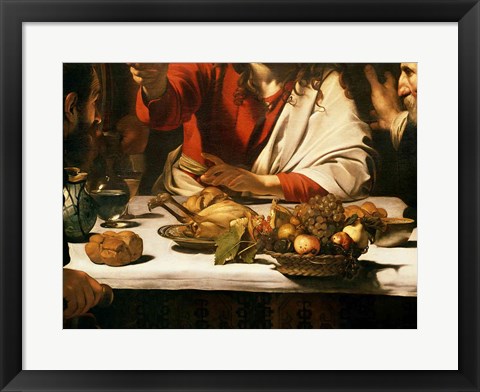 Framed Supper at Emmaus, Detail 1601 Print