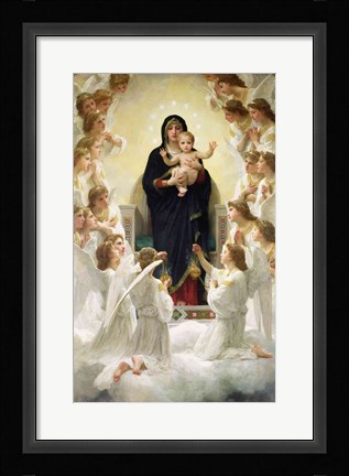 Framed Virgin with Angels, 1900 Print