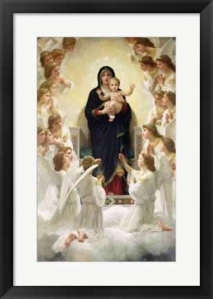 Framed Virgin with Angels, 1900 Print