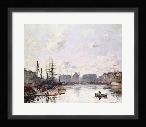 Framed Port of Trade, Le Havre, 1892 Print
