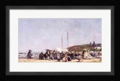 Framed Beach at Trouville, 1864 Print