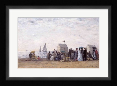 Framed Beach at Trouville, 1867 Print
