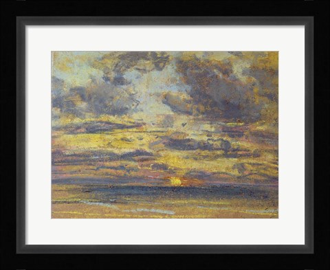 Framed Study of the Sky with Setting Sun, c.1862-70 Print
