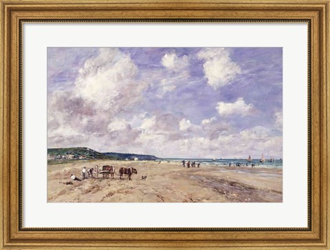 Framed Beach at Tourgeville, 1893 Print