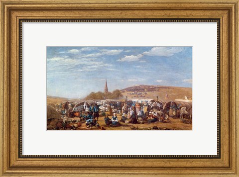 Framed Manet Family picnicking, 1866 Print