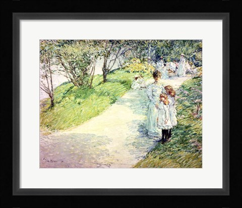 Framed Promenaders in the garden, 1898 Print