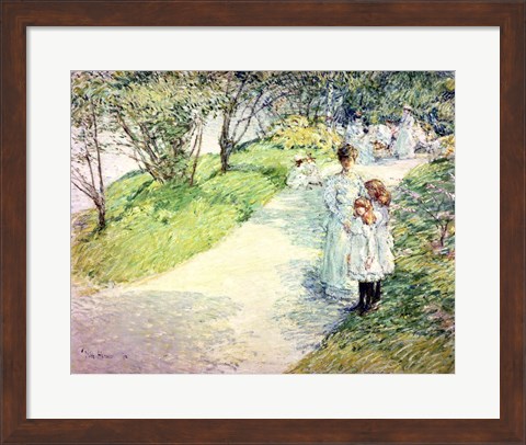 Framed Promenaders in the garden, 1898 Print