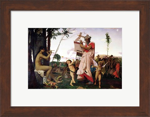 Framed Anacreon, Bacchus and Aphrodite, 1848 Print