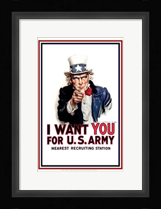 Framed Uncle Sam  - I Want You Print