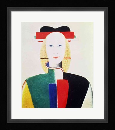 Framed Girl with the Hat Print