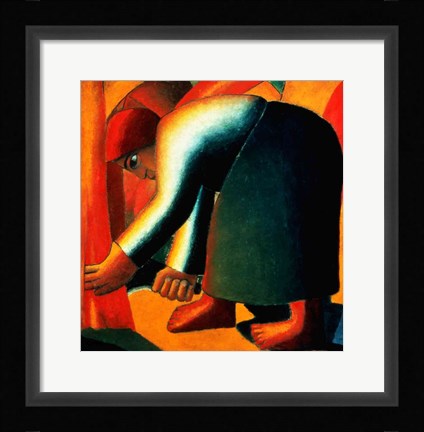 Framed Woman Cutting, c.1900 Print