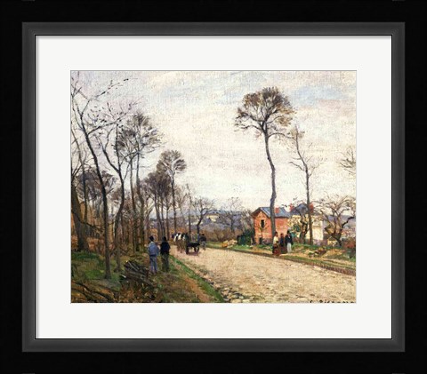 Framed Road from Louveciennes, 1870 Print