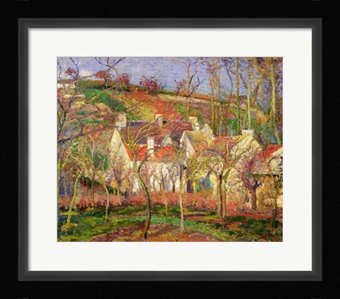 Framed Red Roofs, or Corner of a Village, Winter, 1877 Print