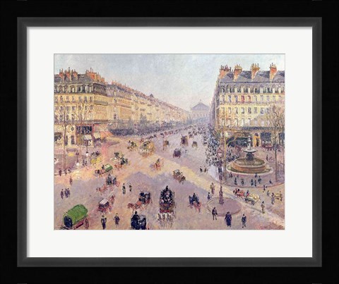 Framed Avenue de L'Opera, Paris, Sunlight, Winter Morning, c.1880 Print