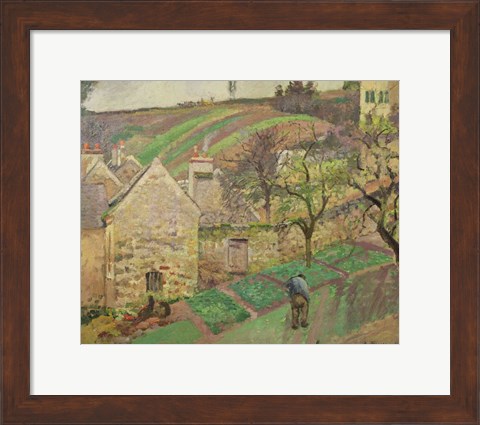 Framed Hillside of the Hermitage, Pontoise, 1873 Print