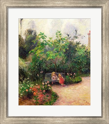 Framed Corner of the Garden at the Hermitage, Pontoise, 1877 Print