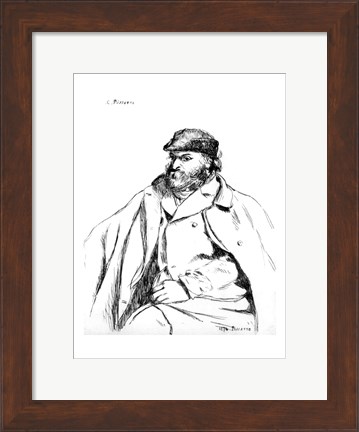 Framed Portrait of Cezanne, 1874 Print