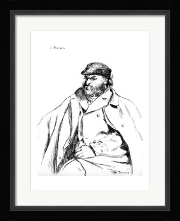 Framed Portrait of Cezanne, 1874 Print