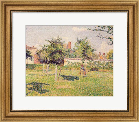 Framed Woman in the Meadow at Eragny, Spring, 1887 Print