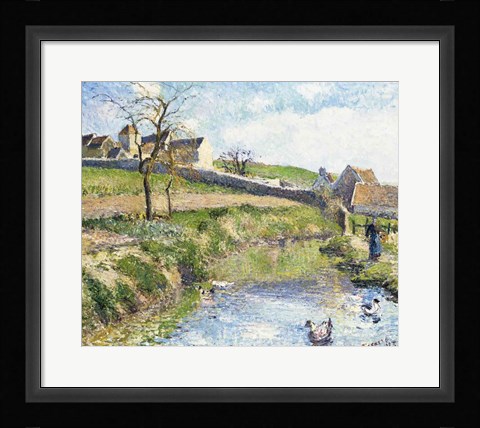 Framed Farm at Osny, 1883 Print