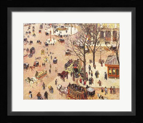 Framed Place du Theatre Francais, 1898 Print