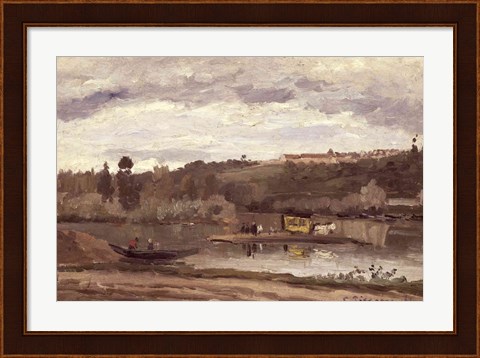 Framed Ferry at Varenne-Saint-Hilaire, 1864 Print