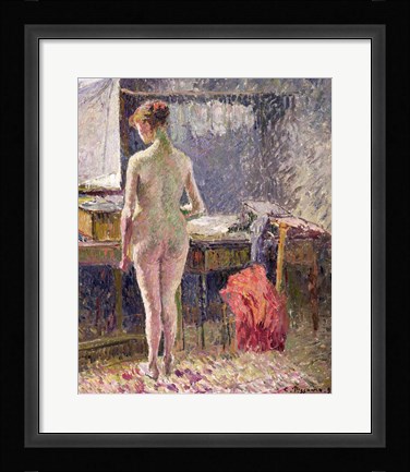 Framed Female Nude seen from the Back, 1895 Print