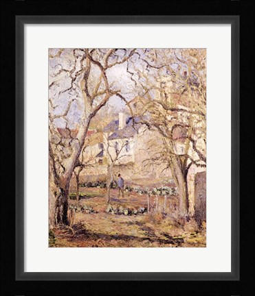 Framed Vegetable Garden, 1878 Print