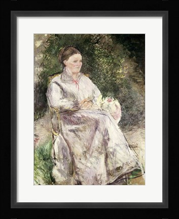 Framed Portrait of Julie Velay, Wife of the Artist, c.1874 Print