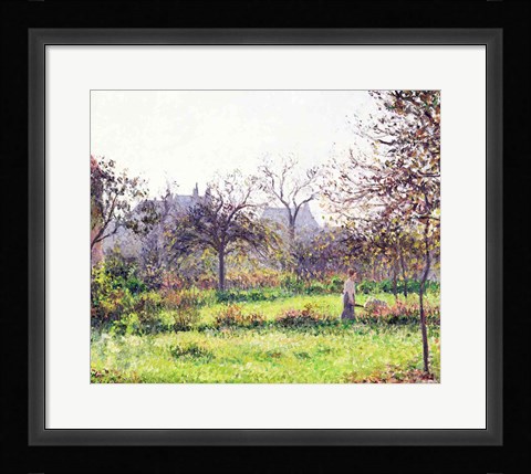 Framed Morning Sun, Autumn, Eragny, 1897 Print
