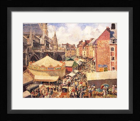 Framed Fair in Dieppe, Sunny Morning, 1901 Print