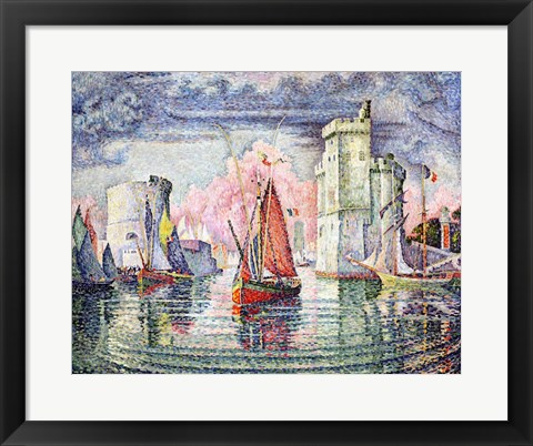 Framed Port at La Rochelle, 1921 Print