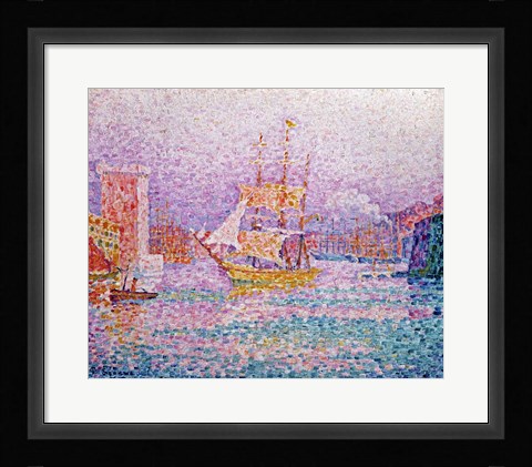 Framed Harbour at Marseilles, c.1906 Print