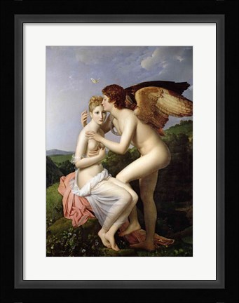Framed Psyche Receiving the First Kiss of Cupid, 1798 Print