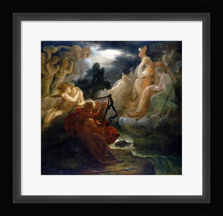 Framed On the Bank of the Lora, Ossian Conjures up a Spirit with the Sound of his Harp, c.1811 Print