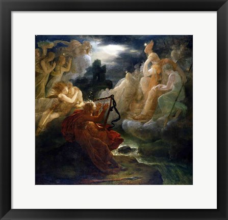 Framed On the Bank of the Lora, Ossian Conjures up a Spirit with the Sound of his Harp, c.1811 Print