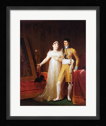Framed Portrait of Jerome Bonaparte - with a woman Print