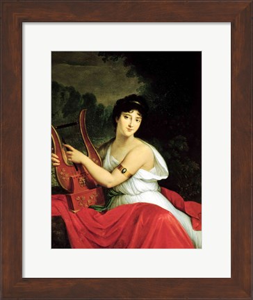 Framed Portrait of Madame de la Pleigne Print