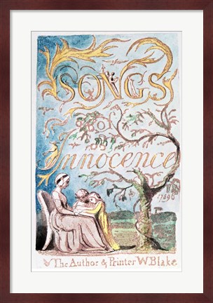 Framed Songs of Innocence; Title Page, 1789 Print