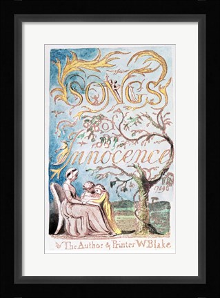 Framed Songs of Innocence; Title Page, 1789 Print