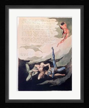 Framed Europe a Prophecy 'Unwilling I look up', 1794 Print