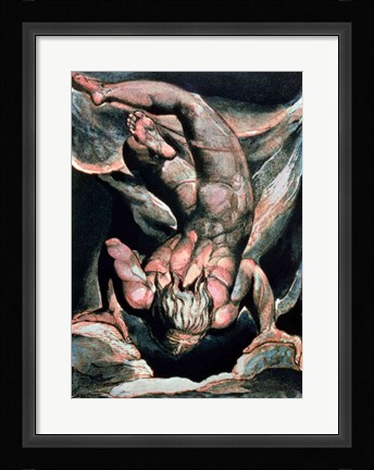 Framed First Book of Urizen; Man floating upside down, 1794 Print