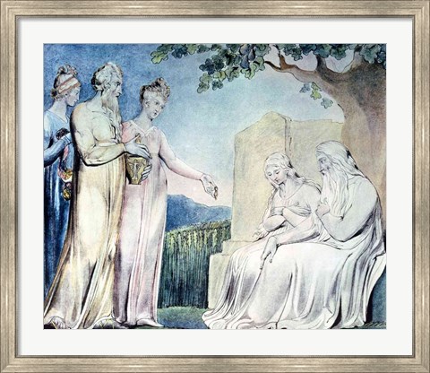 Framed Illustrations of the Book of Job; Job accepting Charity, 1825 Print