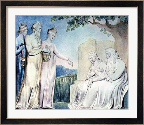 Framed Illustrations of the Book of Job; Job accepting Charity, 1825 Print